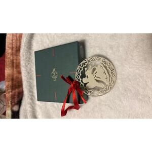 Vintage Lenox 1989 Yuletide Angel with Horn Ceramic Christmas Ornament